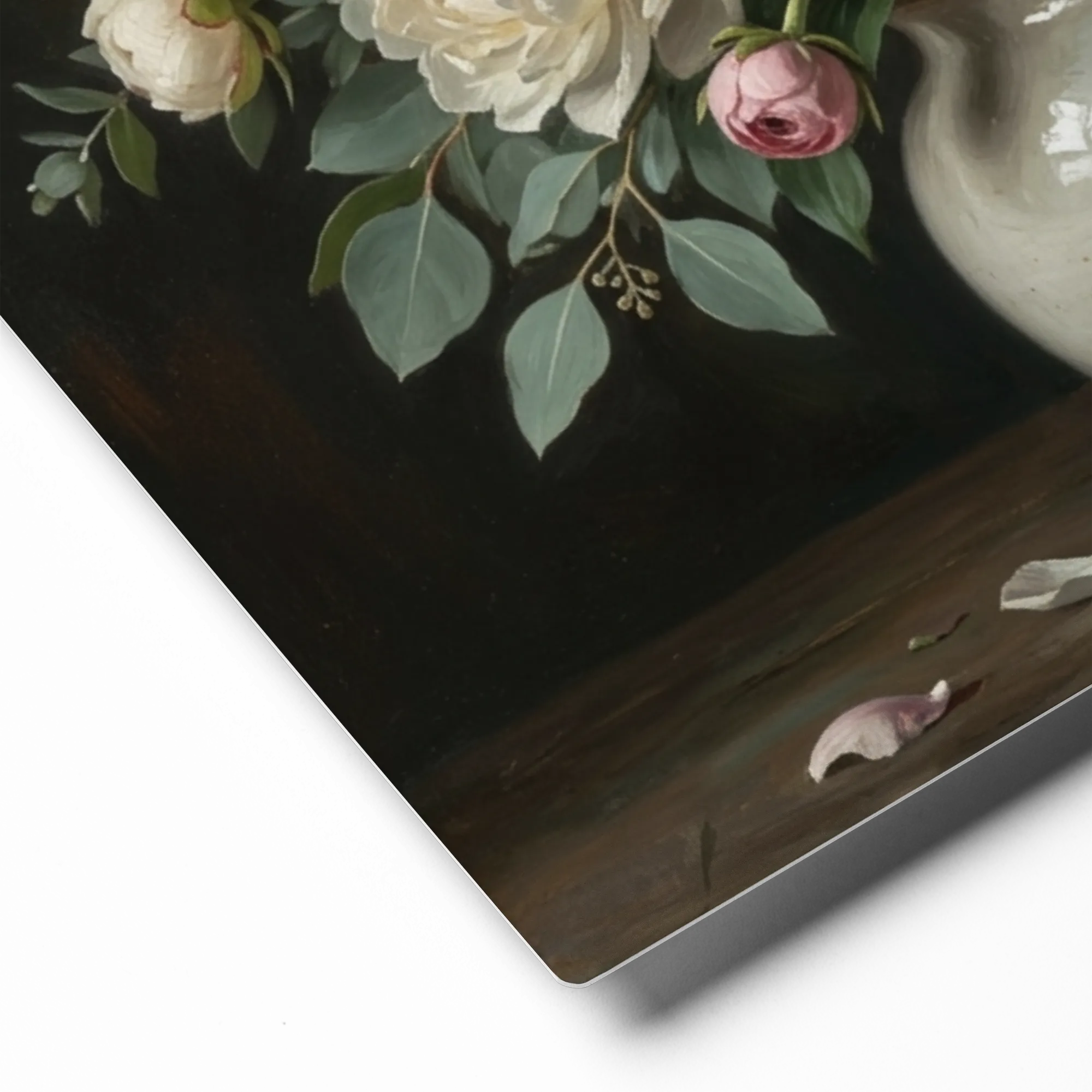 Peonies in Vase 
 Canvas | 14″x 14″