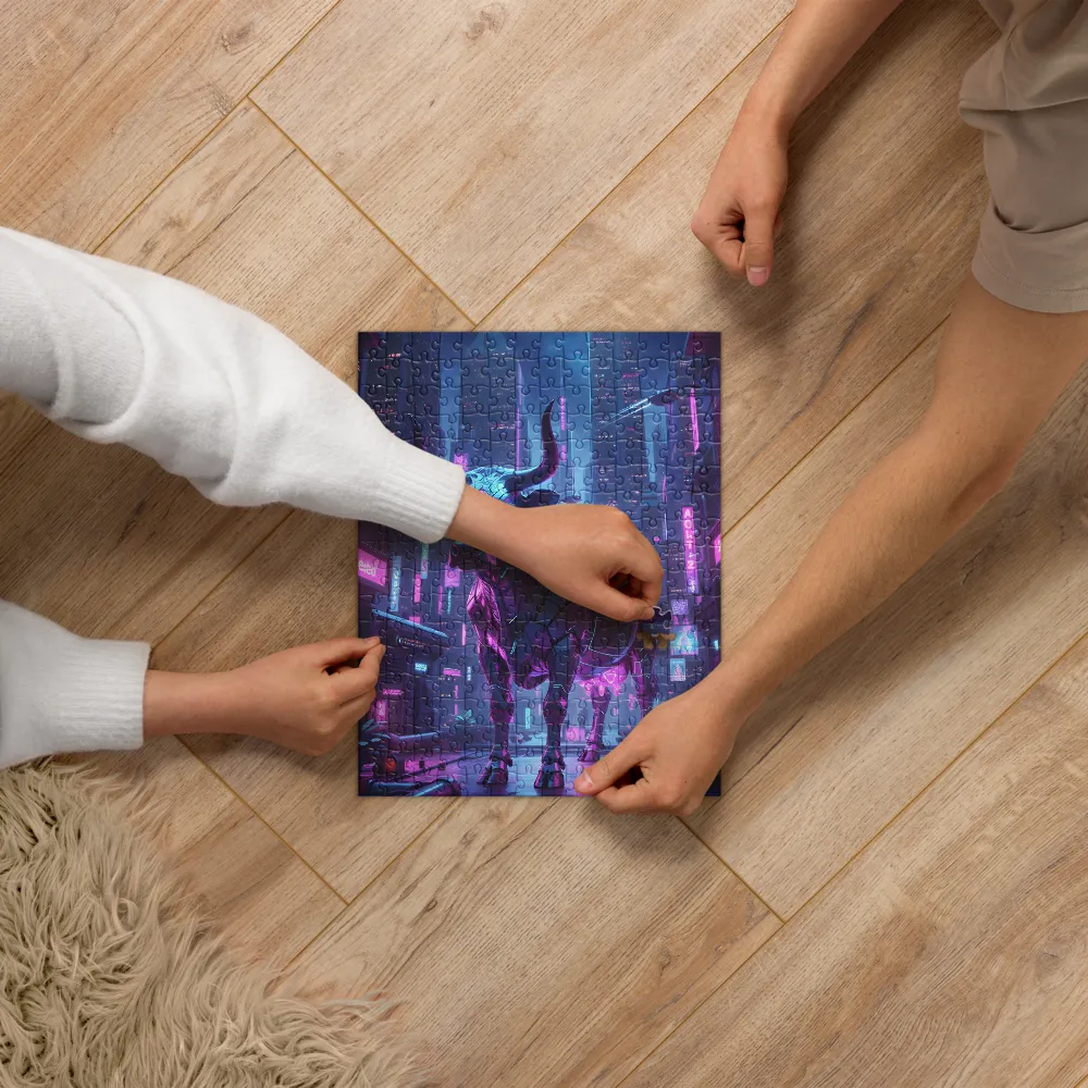 Neon Mech Cow 
 Jigsaw Puzzle