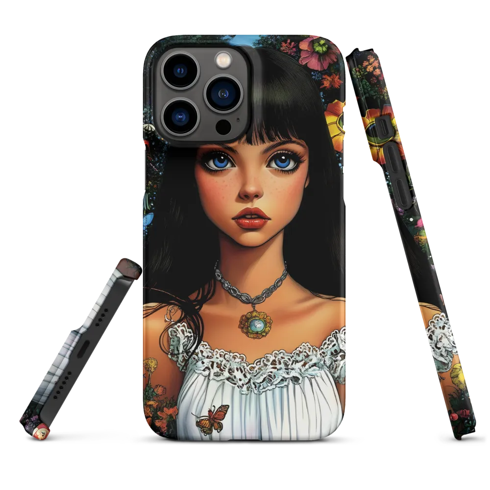 Young Girl with Floral Background | Phone Case
