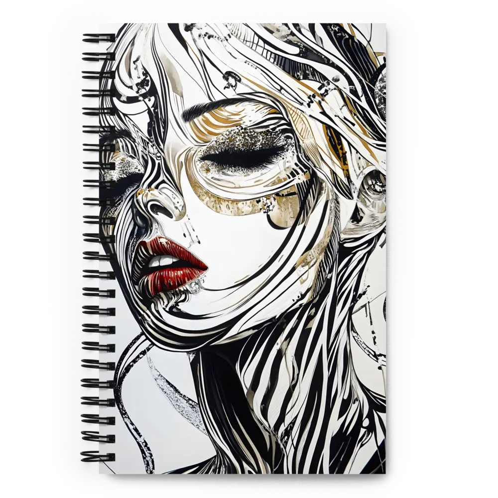 Flowing Lines Portrait 
 Spiral Notebook | 140 pages