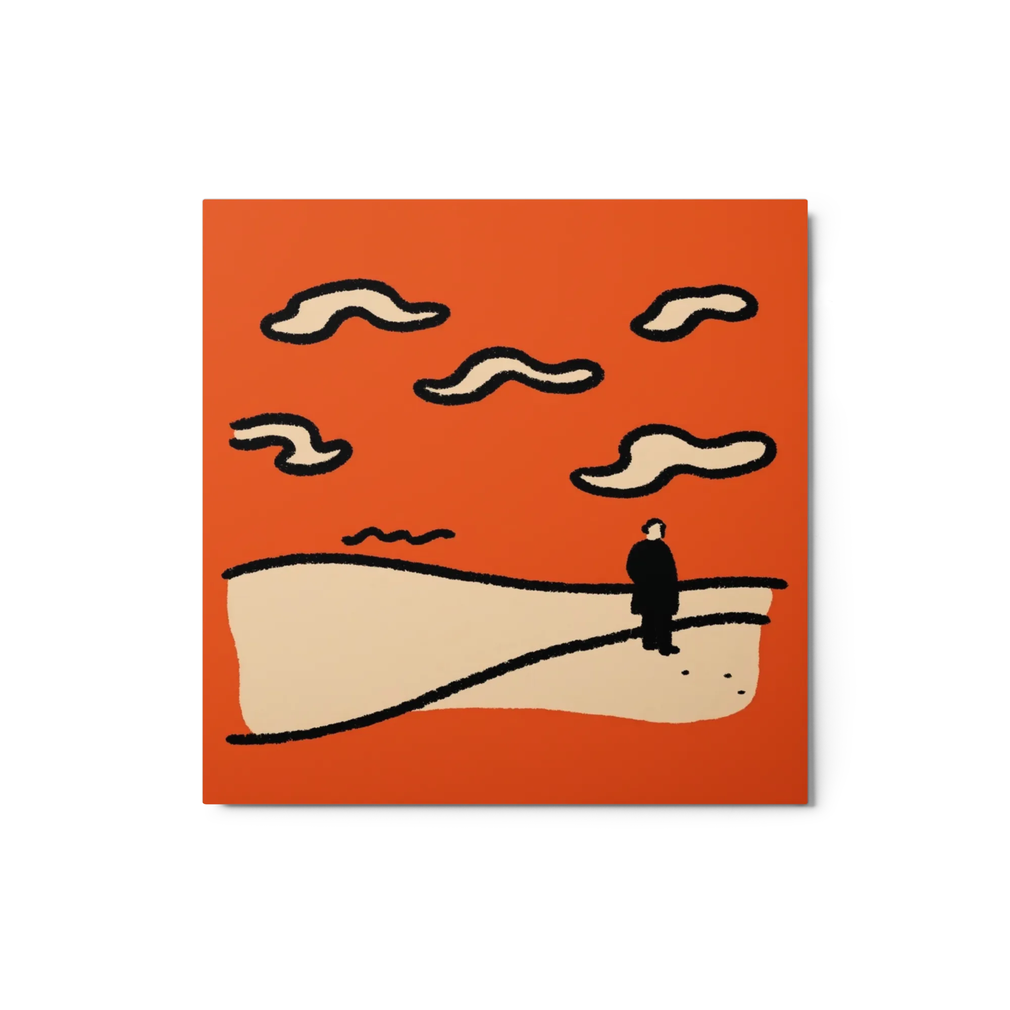 Solitary Figure in Orange