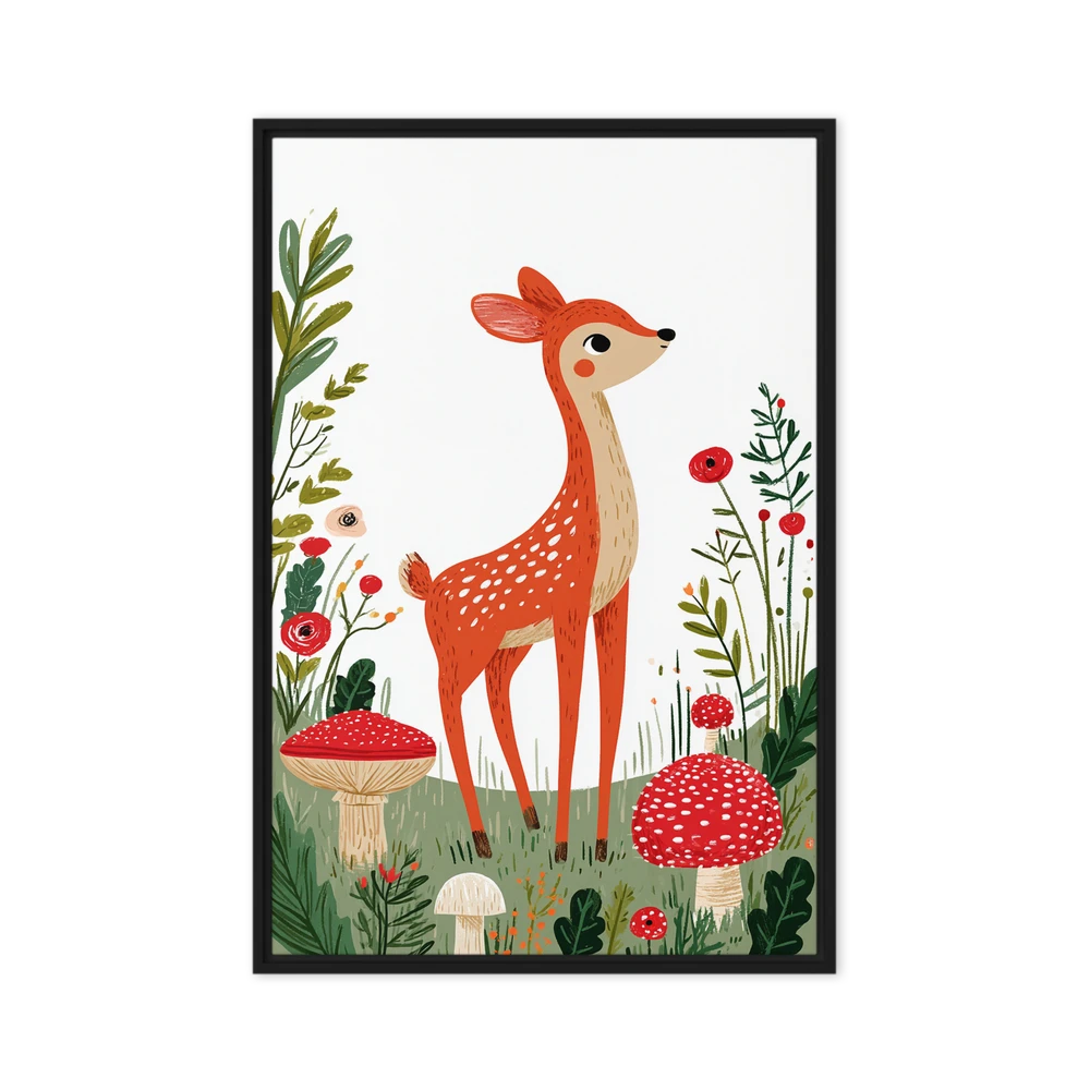 Fawn in the Mushrooms | Art Print