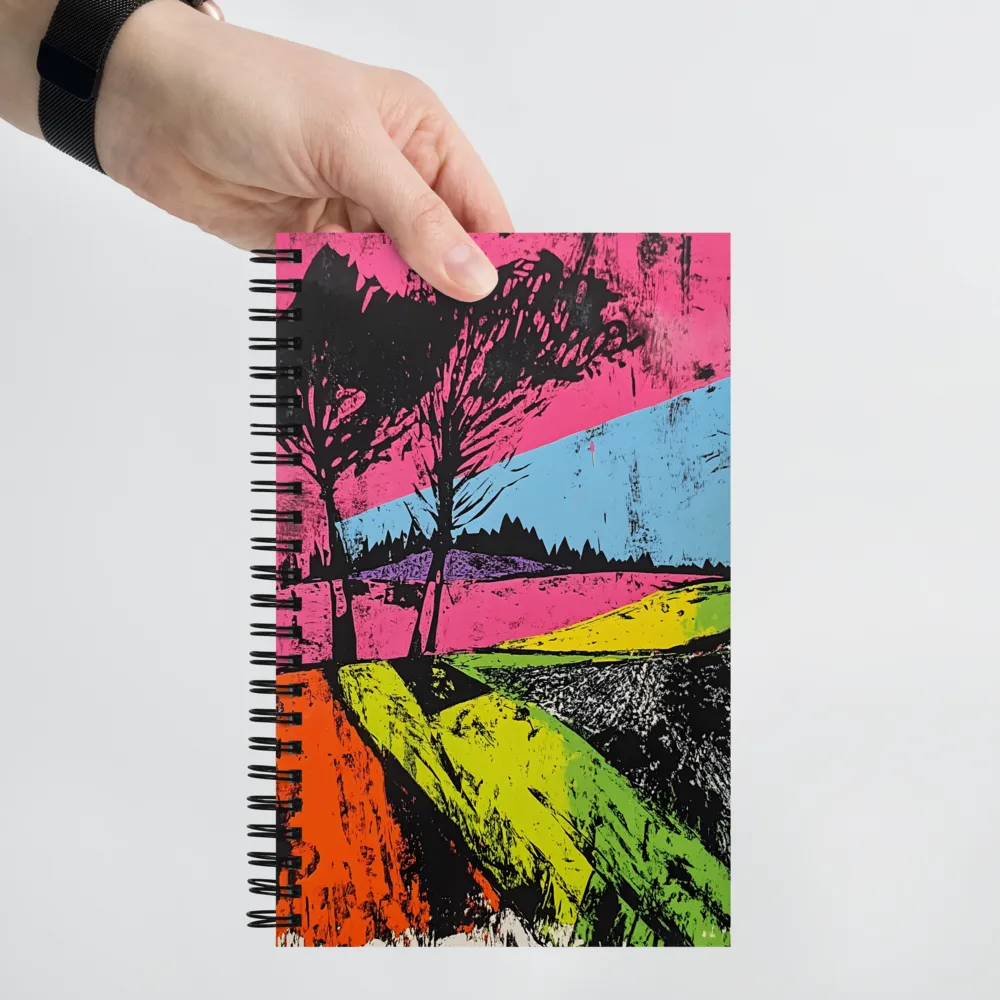 Psychedelic Screenprint Landscape 
 Spiral Notebook | 140 pages