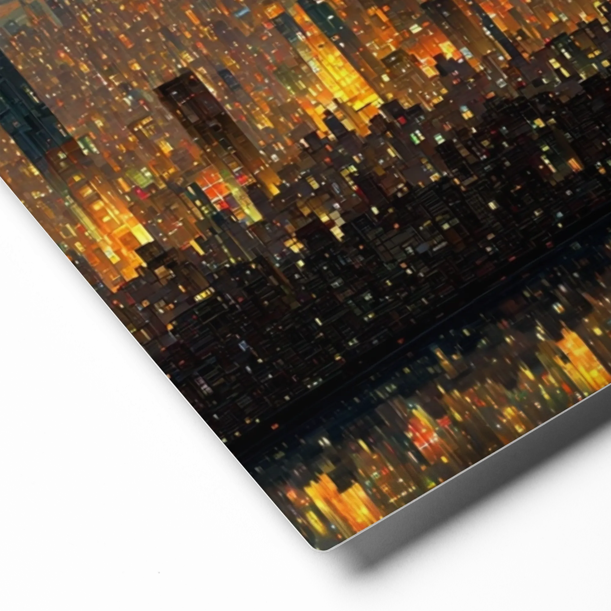 Golden Hour Metropolis 
 Poster with White Frame | 10″x 10″
