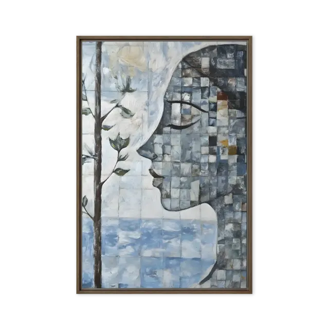 Heavy palette-knife tesserae grids — Sculptural impasto blocks