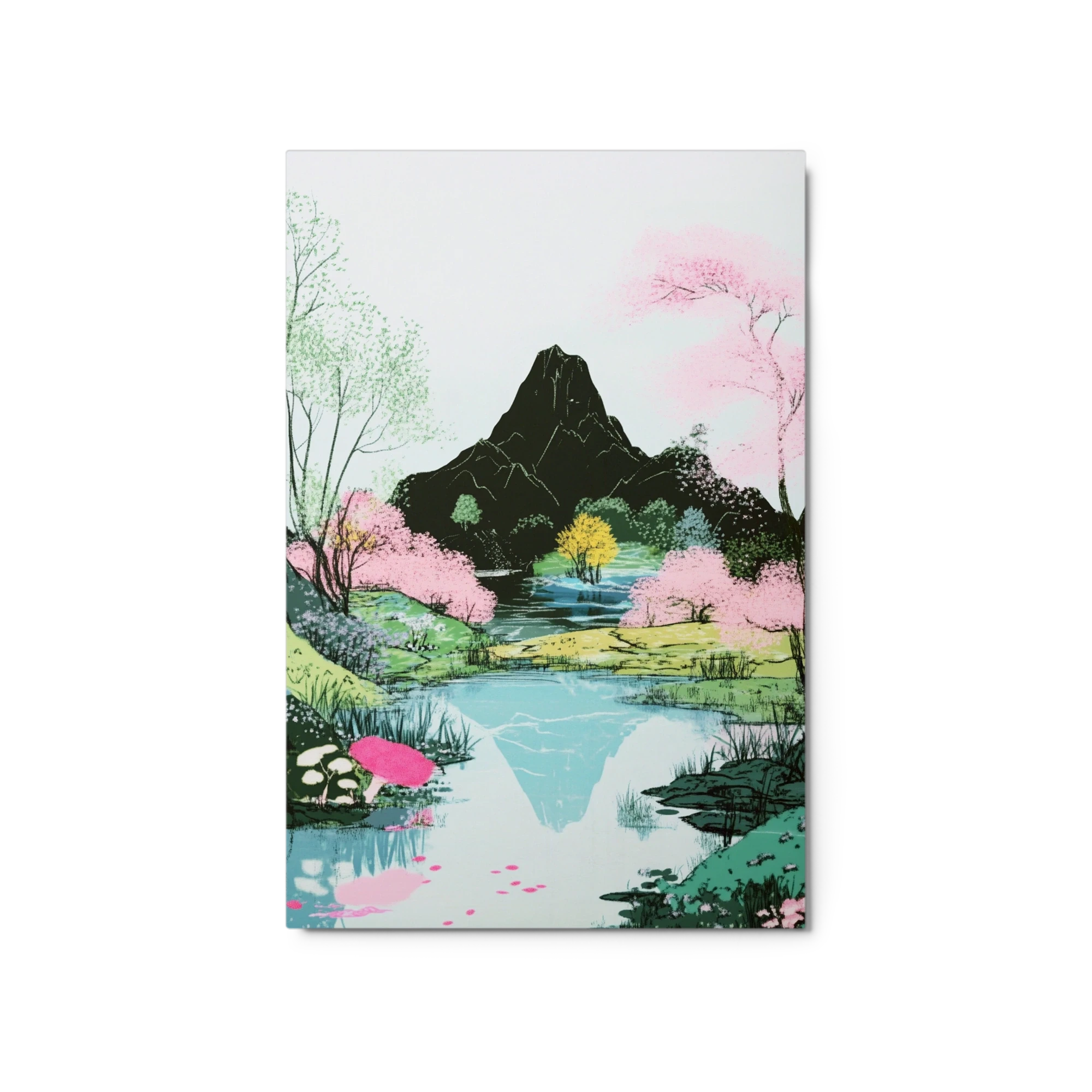 Serene Landscape with Mountain and Lake