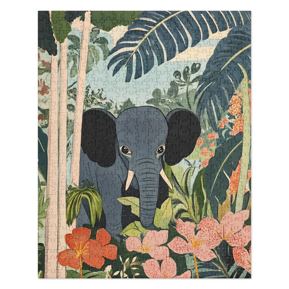 Elephant in the Tropical Jungle 
 Jigsaw Puzzle