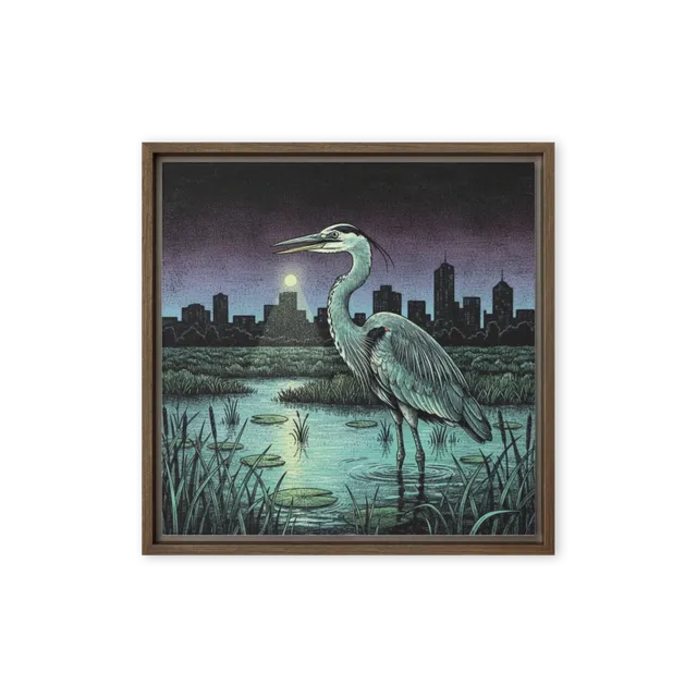 Moonlit Heron | Art Print