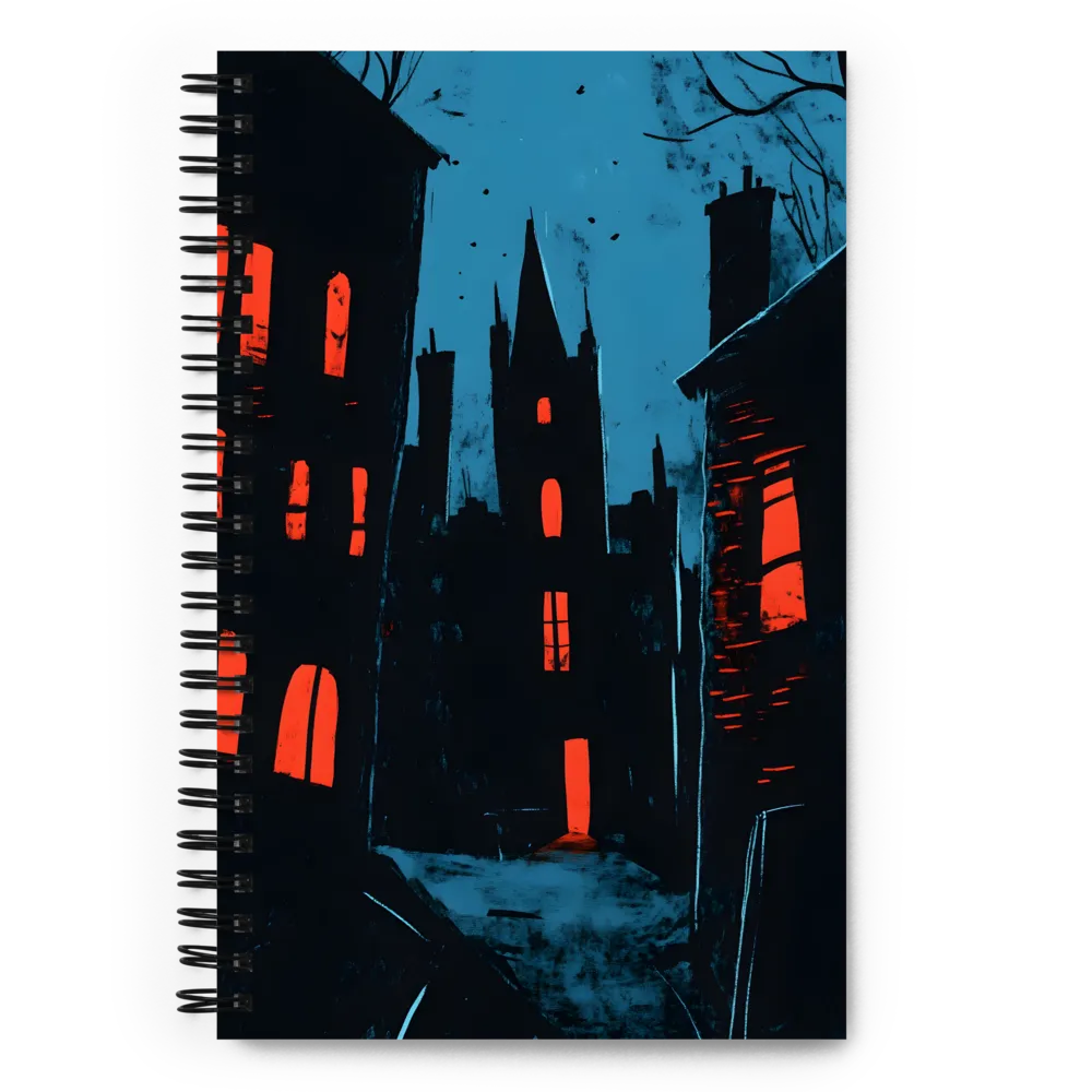 Crimson Glow in Gothic Alley 
 Spiral Notebook | 140 pages