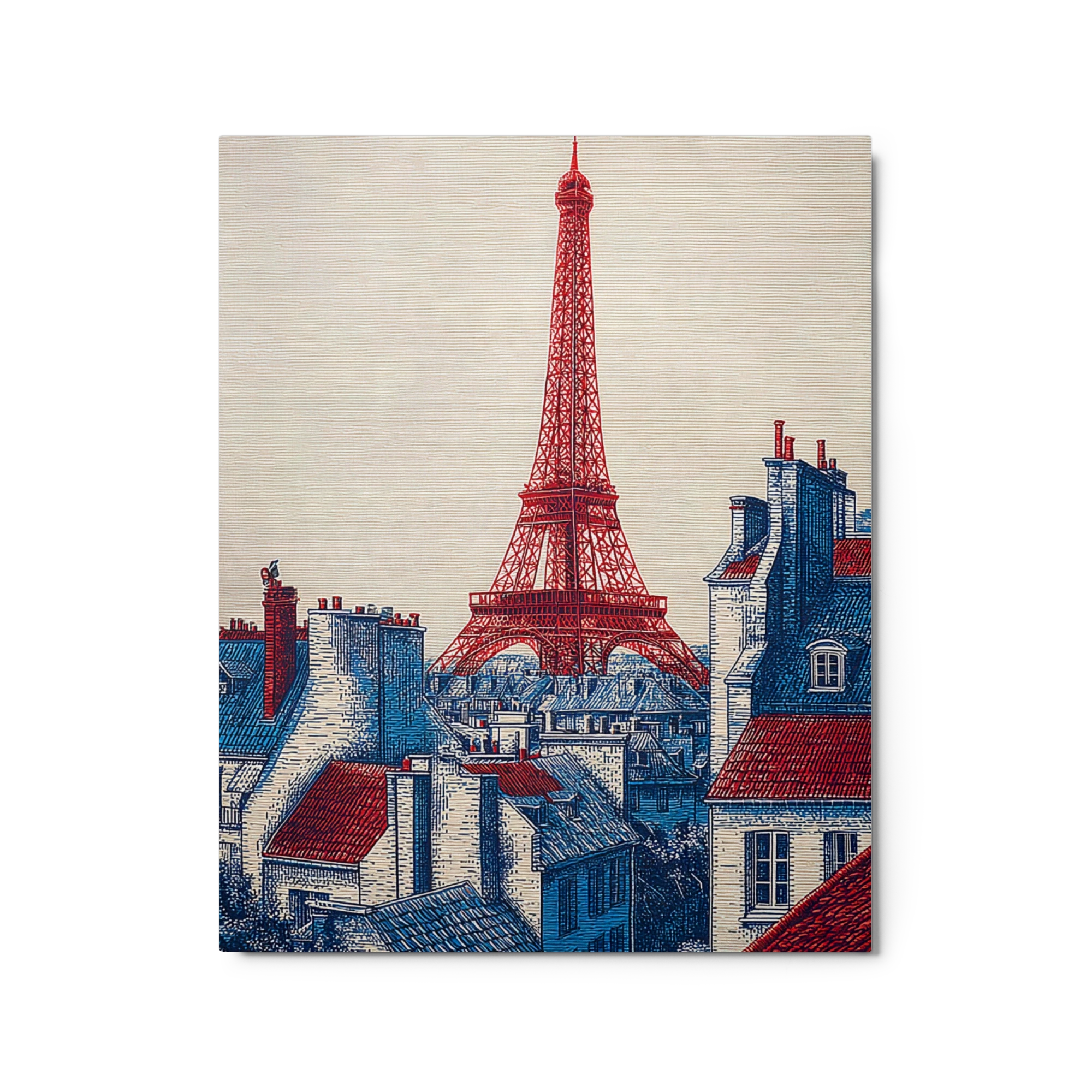 Red Eiffel Tower Print