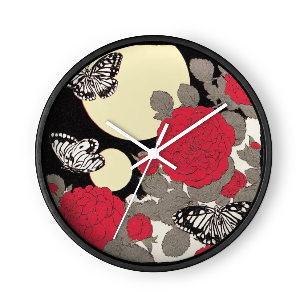 Moonlit Roses and Butterflies
