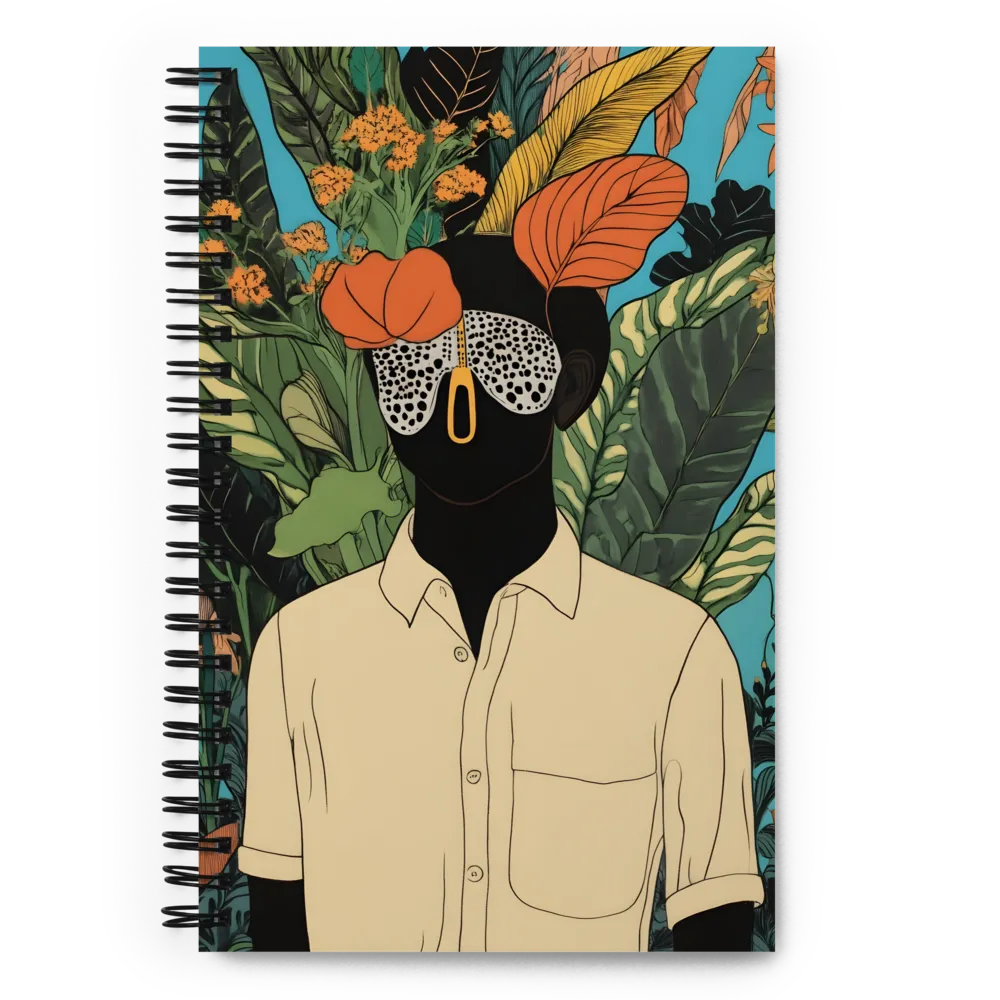 Tropical Elegance: The Masked Figure 
 Spiral Notebook | 140 pages