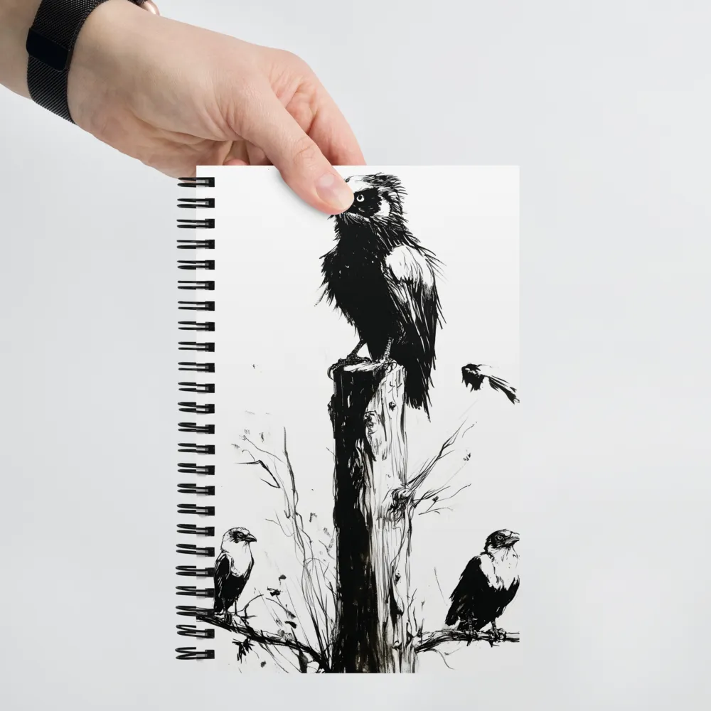 Crows on a Wooden Post 
 Spiral Notebook | 140 pages