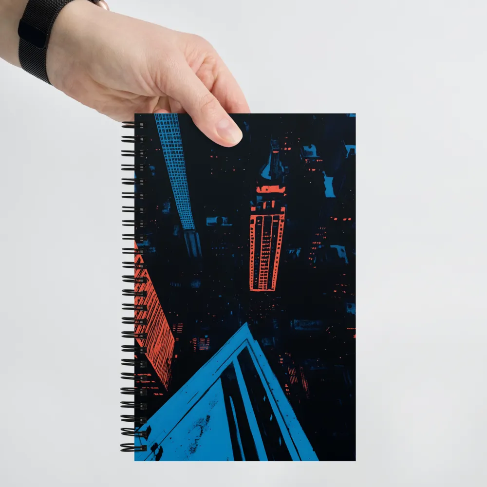 Urban Glow: Skyscrapers at Night 
 Spiral Notebook | 140 pages