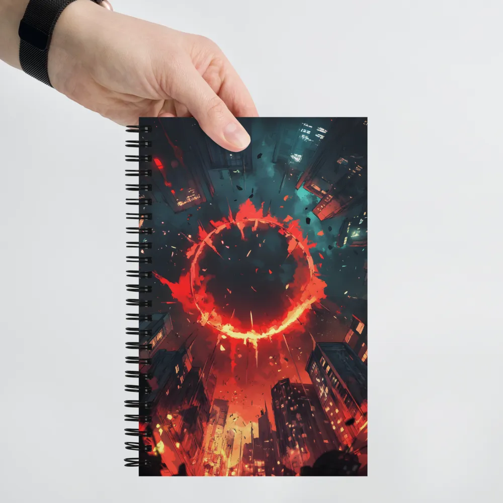 Crimson Eclipse City 
 Spiral Notebook | 140 pages