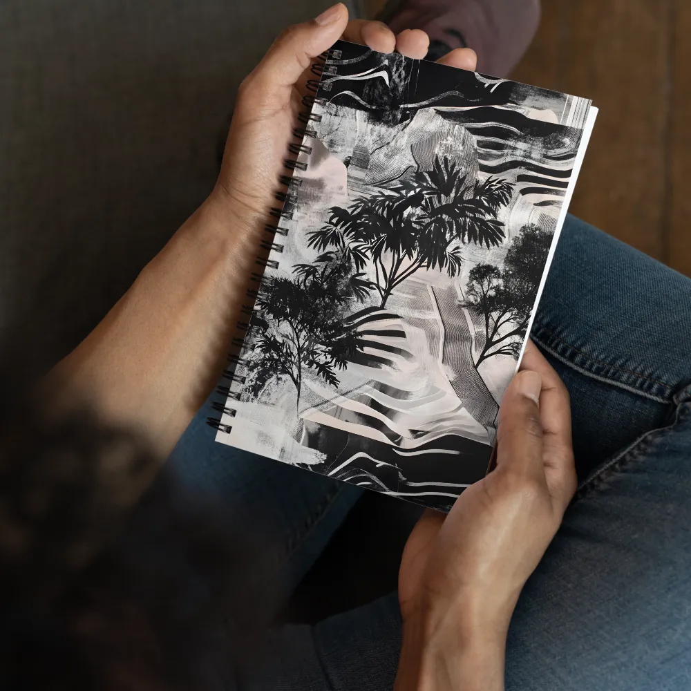Monochrome Textured Landscape 
 Spiral Notebook | 140 pages