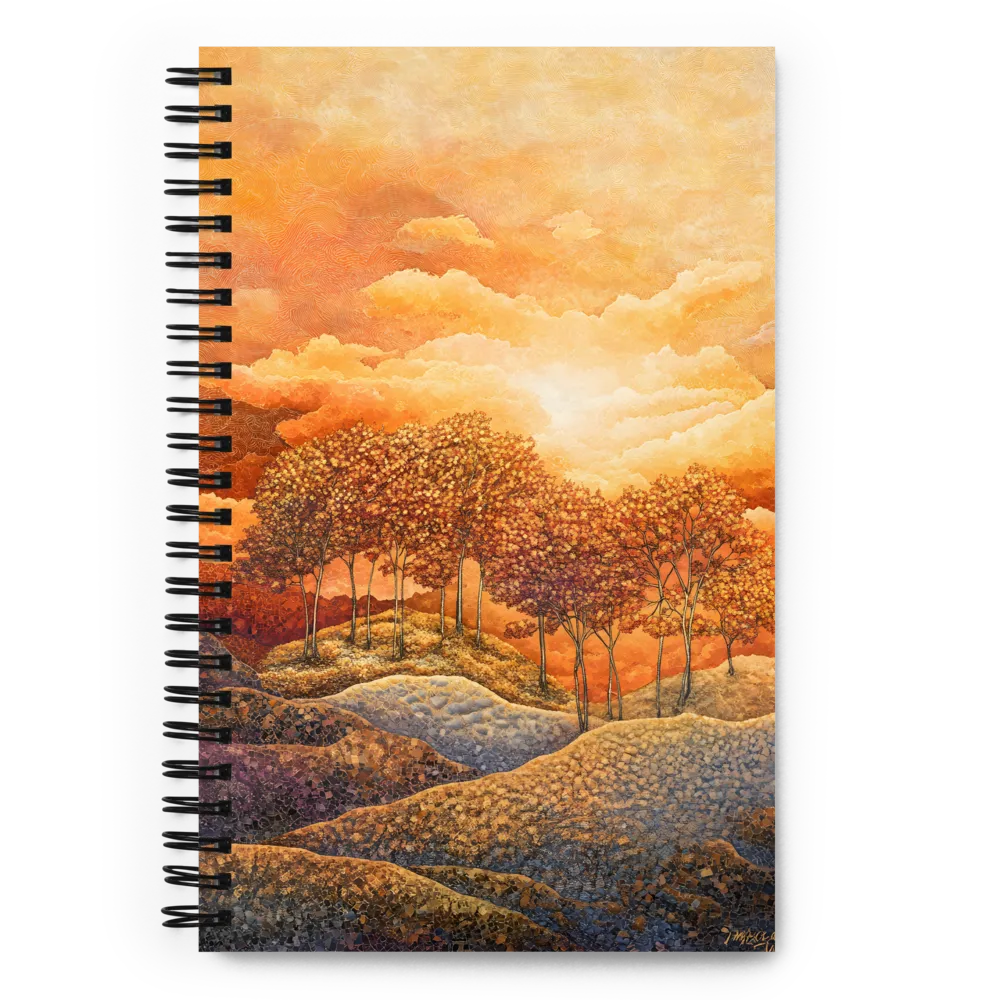 Golden Sunset Mosaic 
 Spiral Notebook | 140 pages