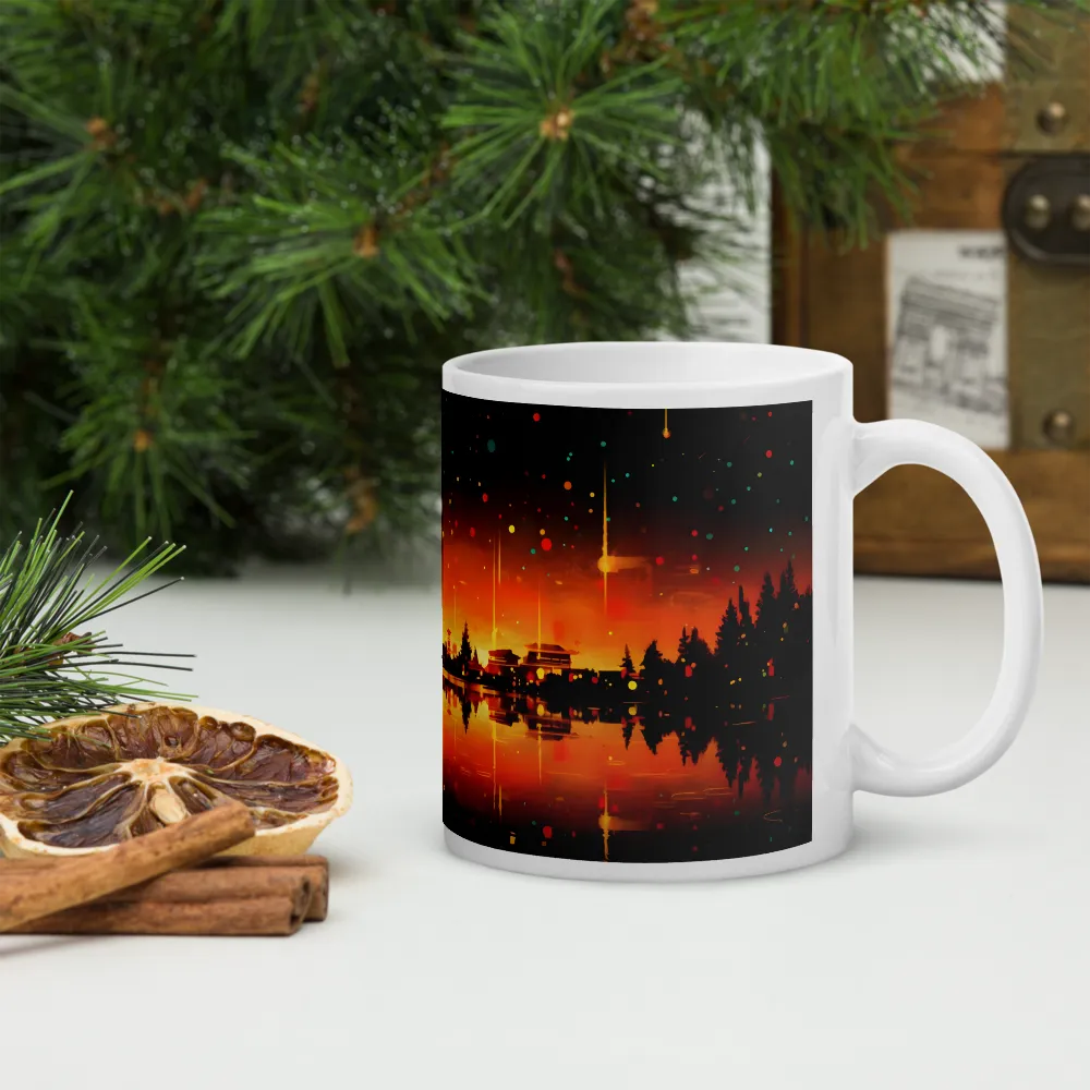 Pagoda Reflections at Dusk 
 Mug with Red inside | 15 oz
