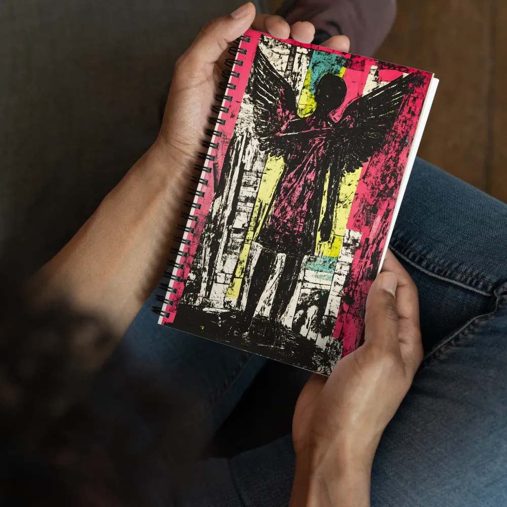 Neon Angel Block Print 
 Spiral Notebook | 140 pages