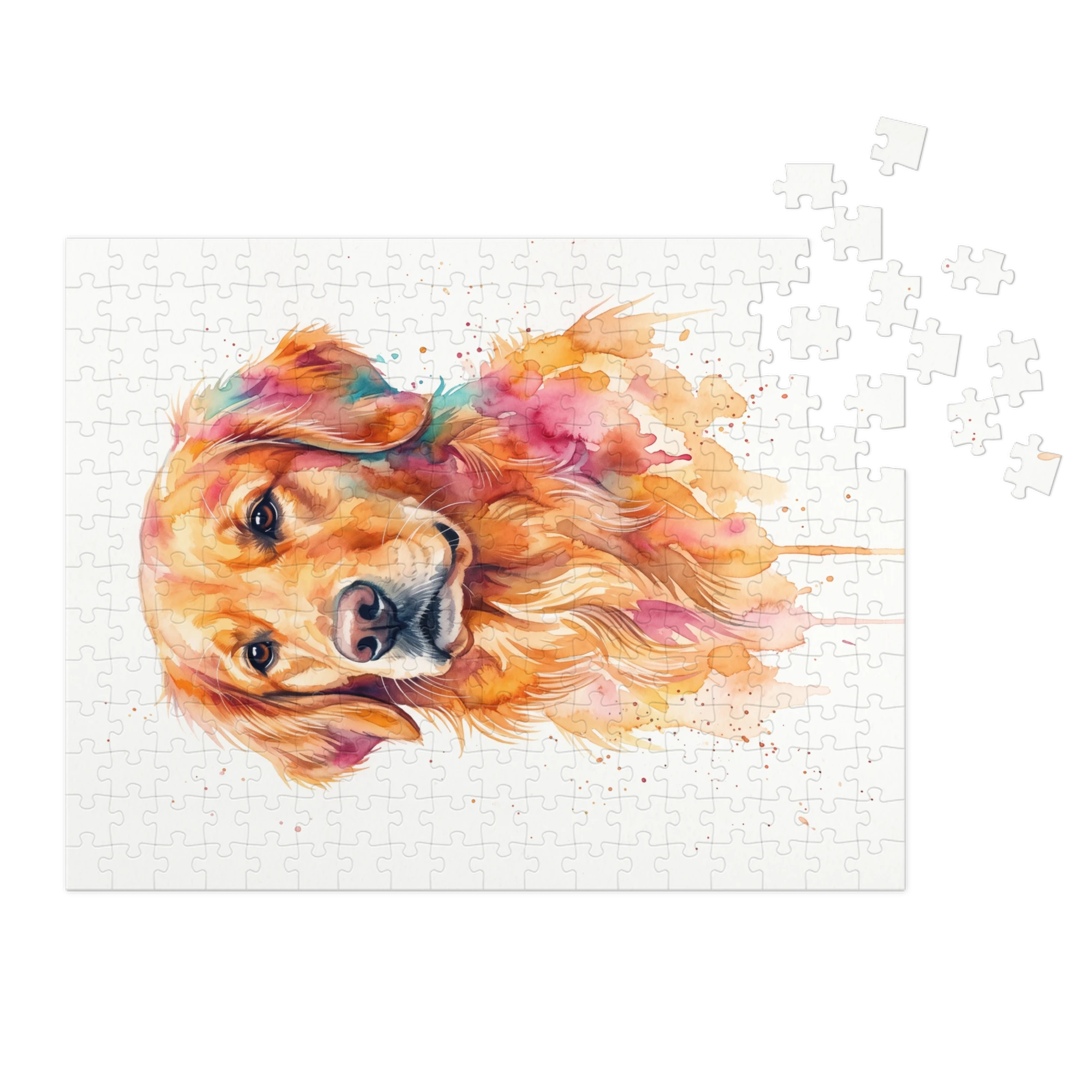 Pet Portrait Puzzle — Splash Watercolor