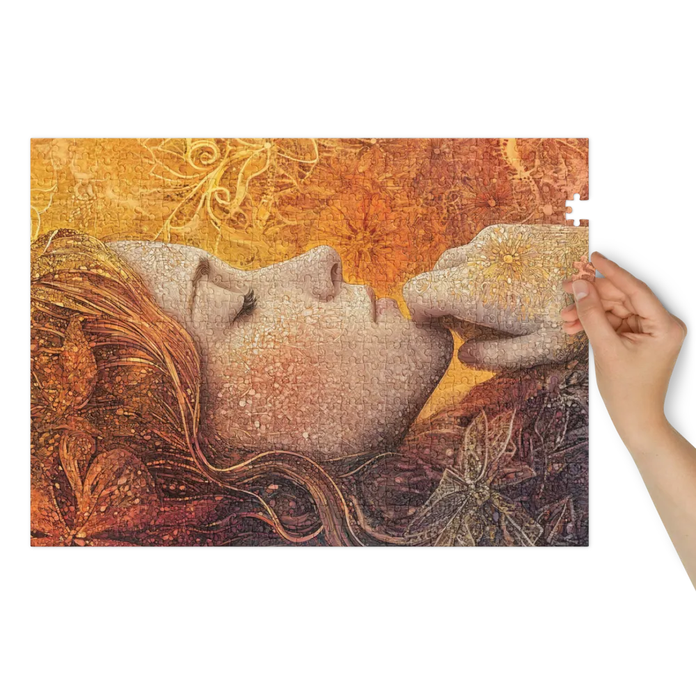Golden Floral Dream 
 Jigsaw Puzzle in Tin Box