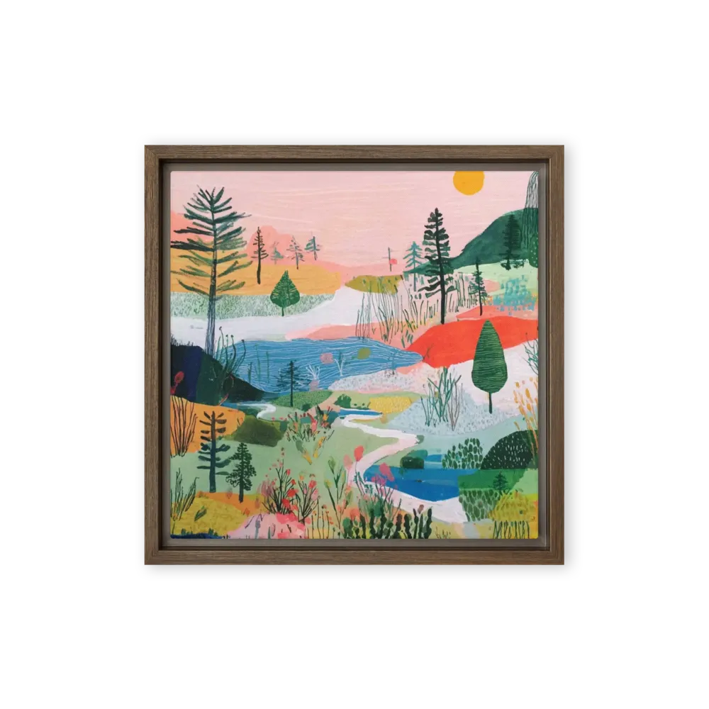 Pastel Valley Sunrise 
 Canvas with White Frame