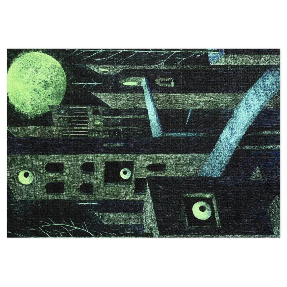 Surreal Moonlit City 
 Jigsaw Puzzle in Tin Box