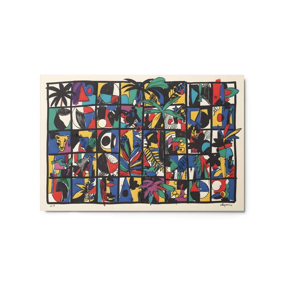 Tropical Grid Collage 
 Canvas | 18″x 26″