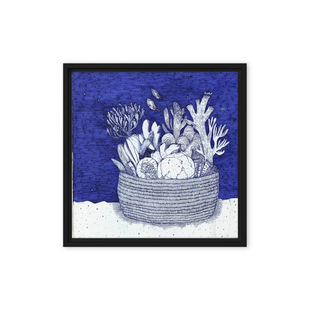 Coral in a Woven Basket | Art Print
