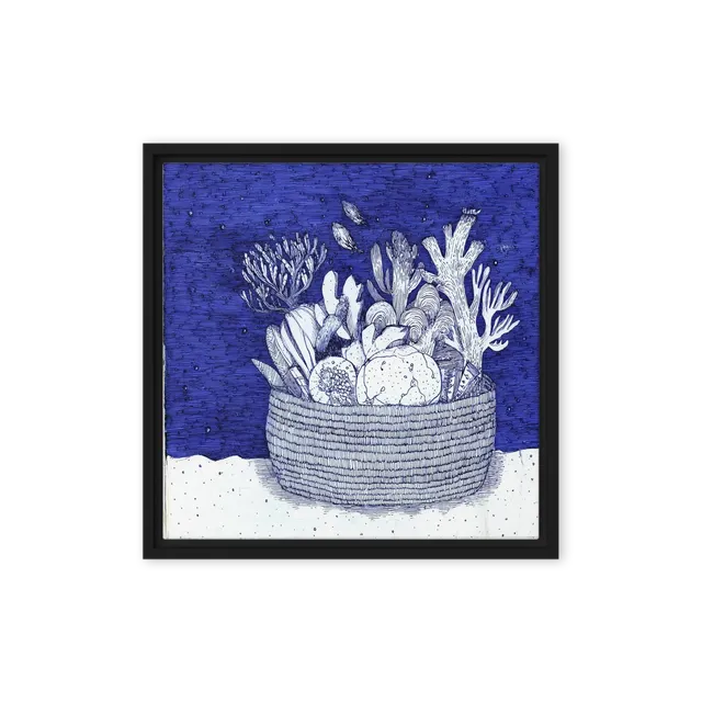 Coral in a Woven Basket | Art Print
