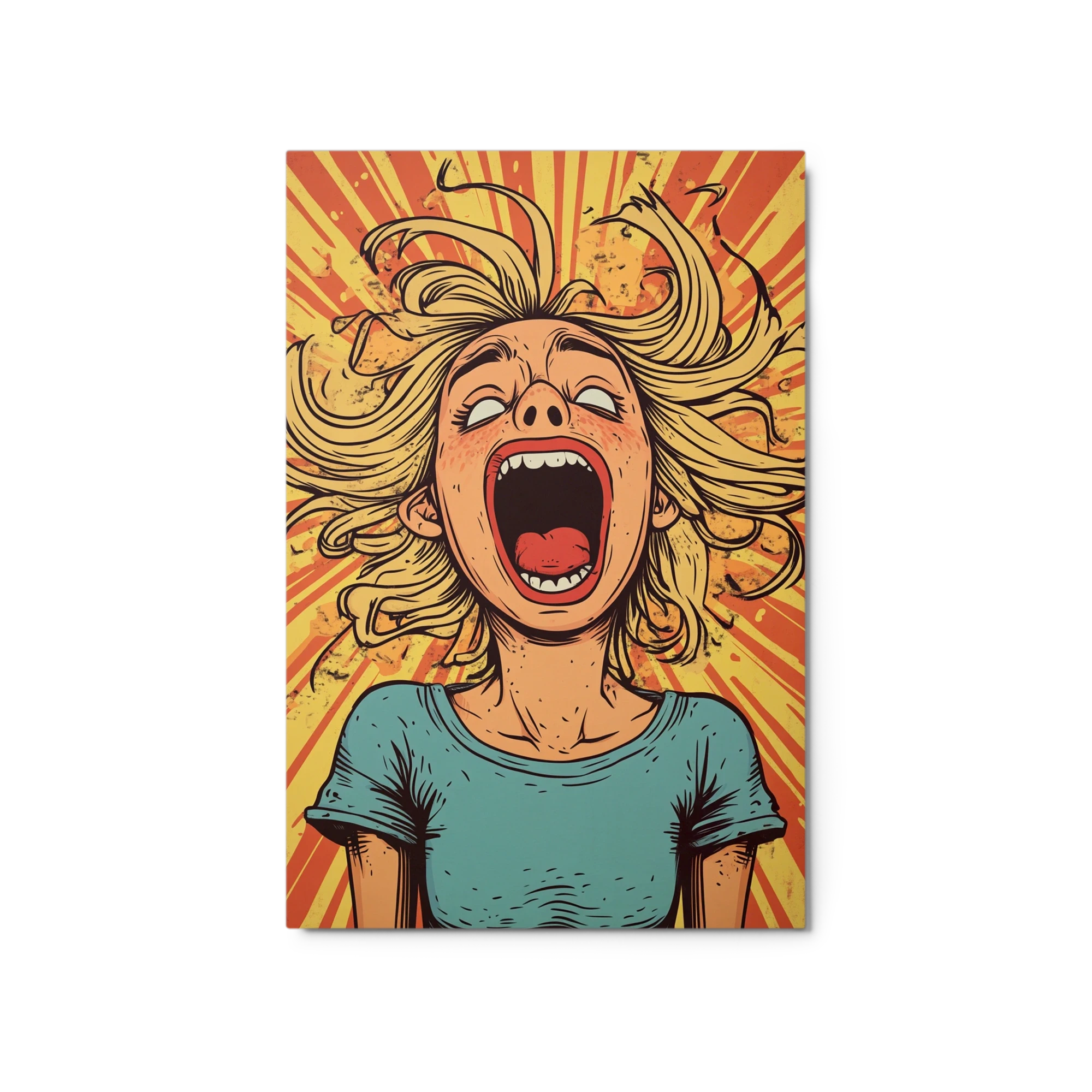 Woman Screaming Pop Art Illustration