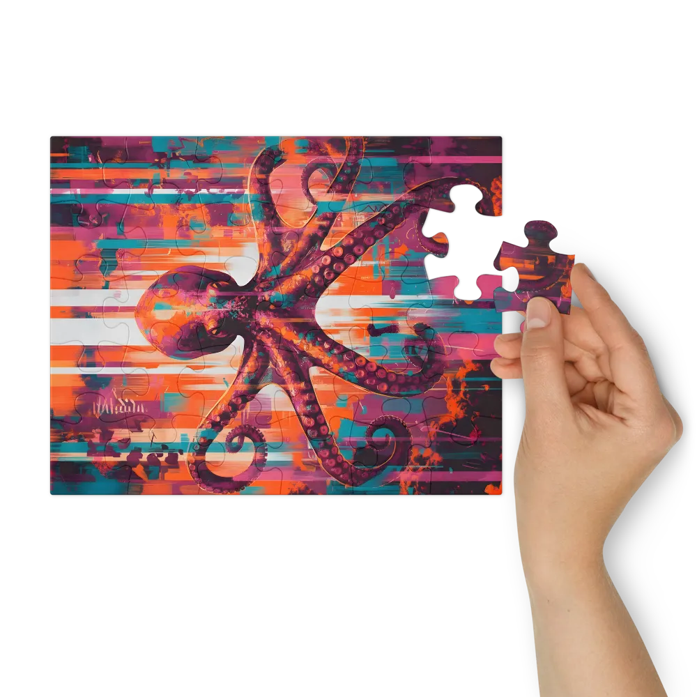 Neon Octopus 
 Jigsaw Puzzle in Tin Box