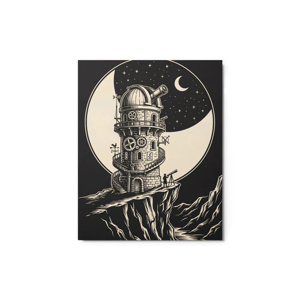 Ivory and ink celestial silhouettes — Woodcut-style linework