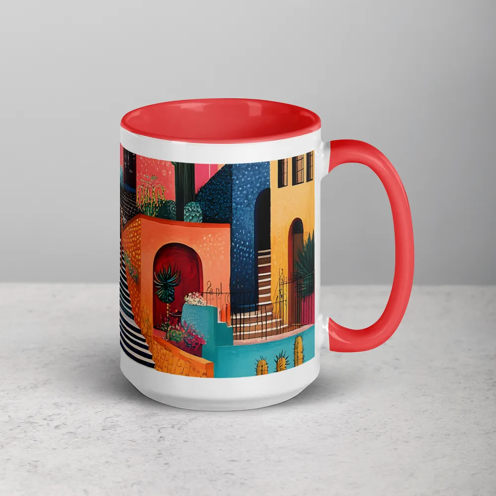 Desert Oasis Steps 
 Mug with Pink inside
