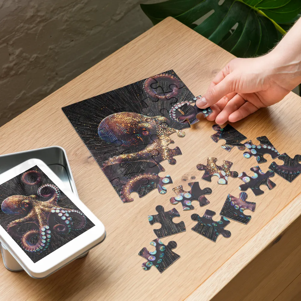 Starlit Octopus 
 Jigsaw Puzzle in Tin Box