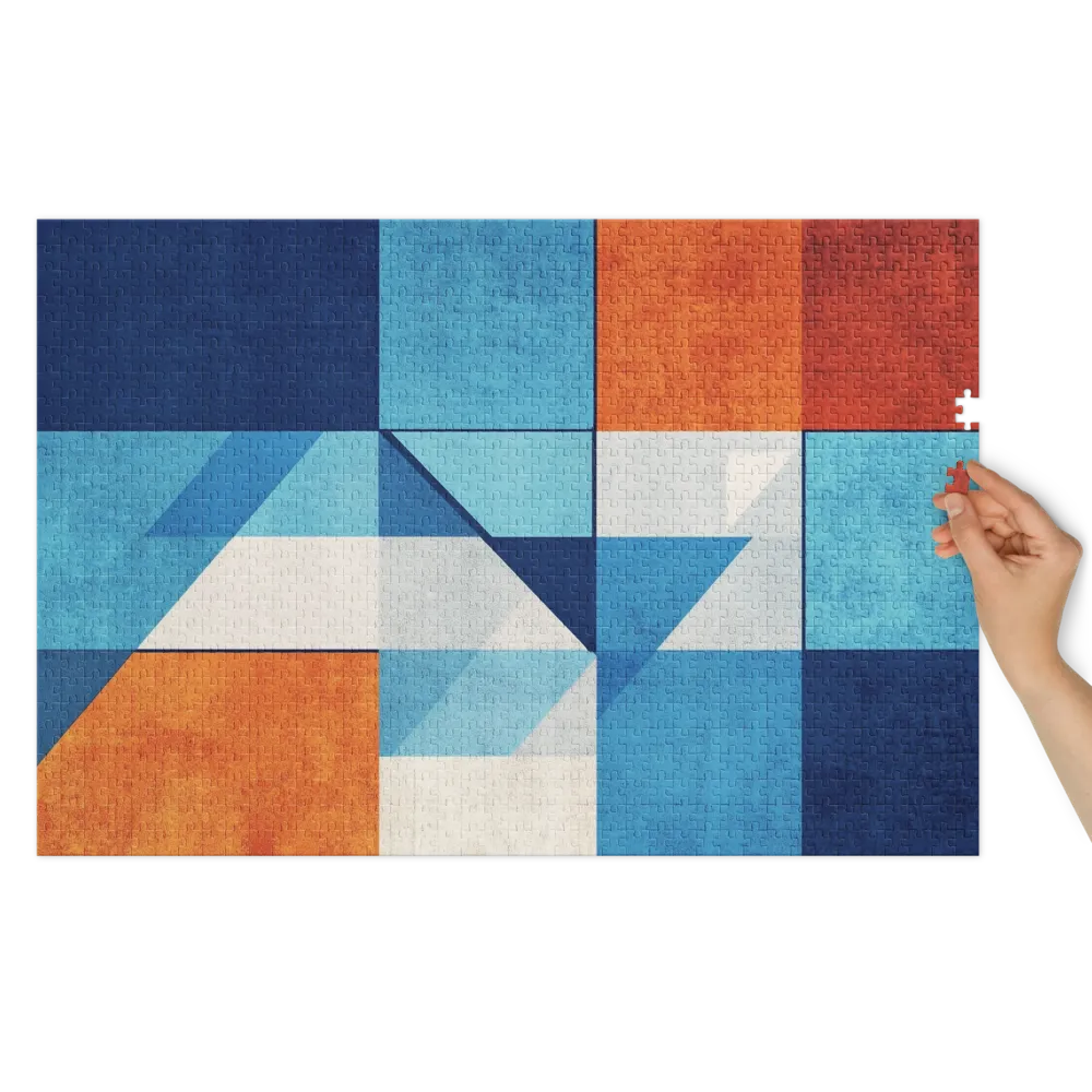 Estudo de Blocos de Cores Geométricos 
 Puzzle em caixa de metal
