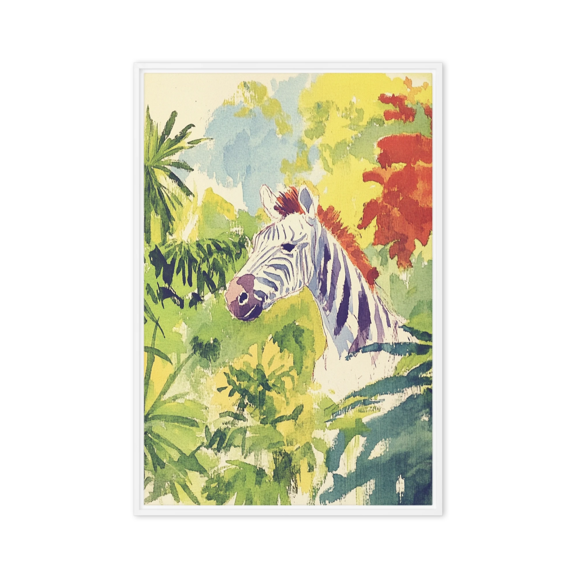 Jungle Zebra Watercolor