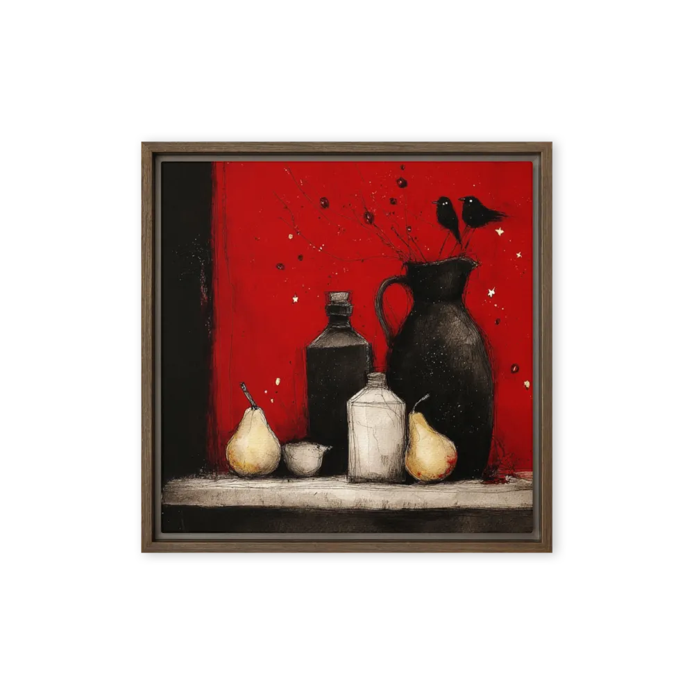 Red Still Life with Birds | Art Print