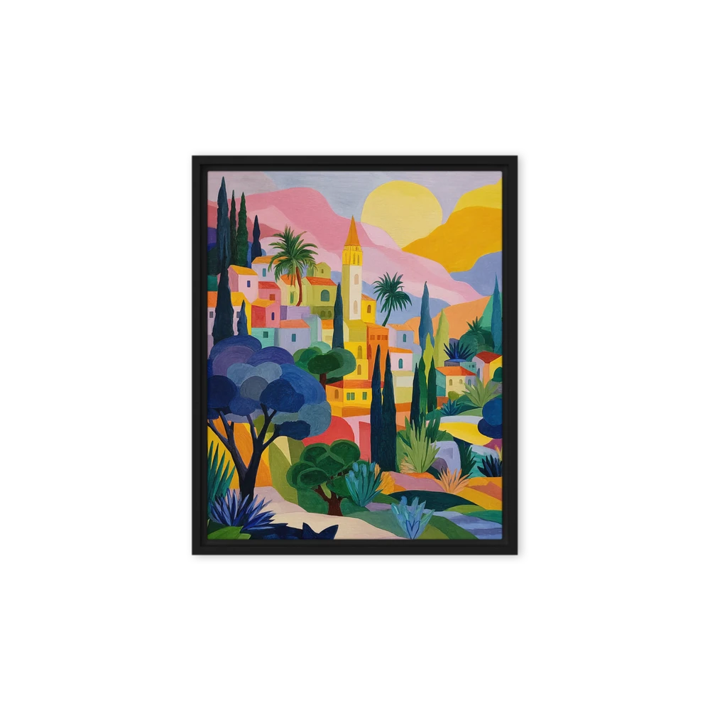 Mediterranean Cubist Village | Art Print