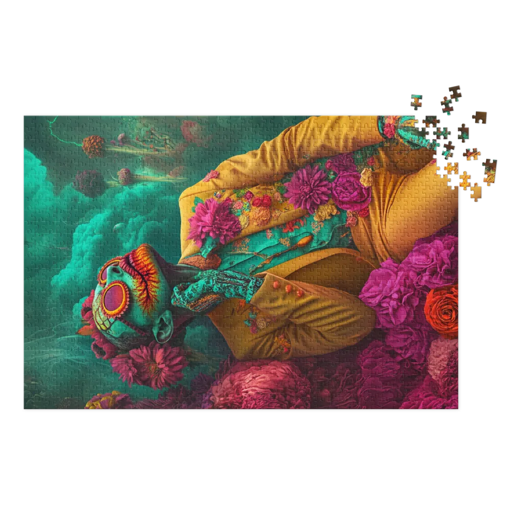 Floral Sugar Skull Dream 
 Jigsaw Puzzle in Tin Box