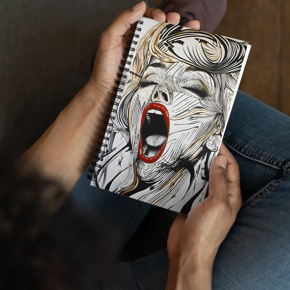 Expressive Scream in Lines 
 Spiral Notebook | 140 pages