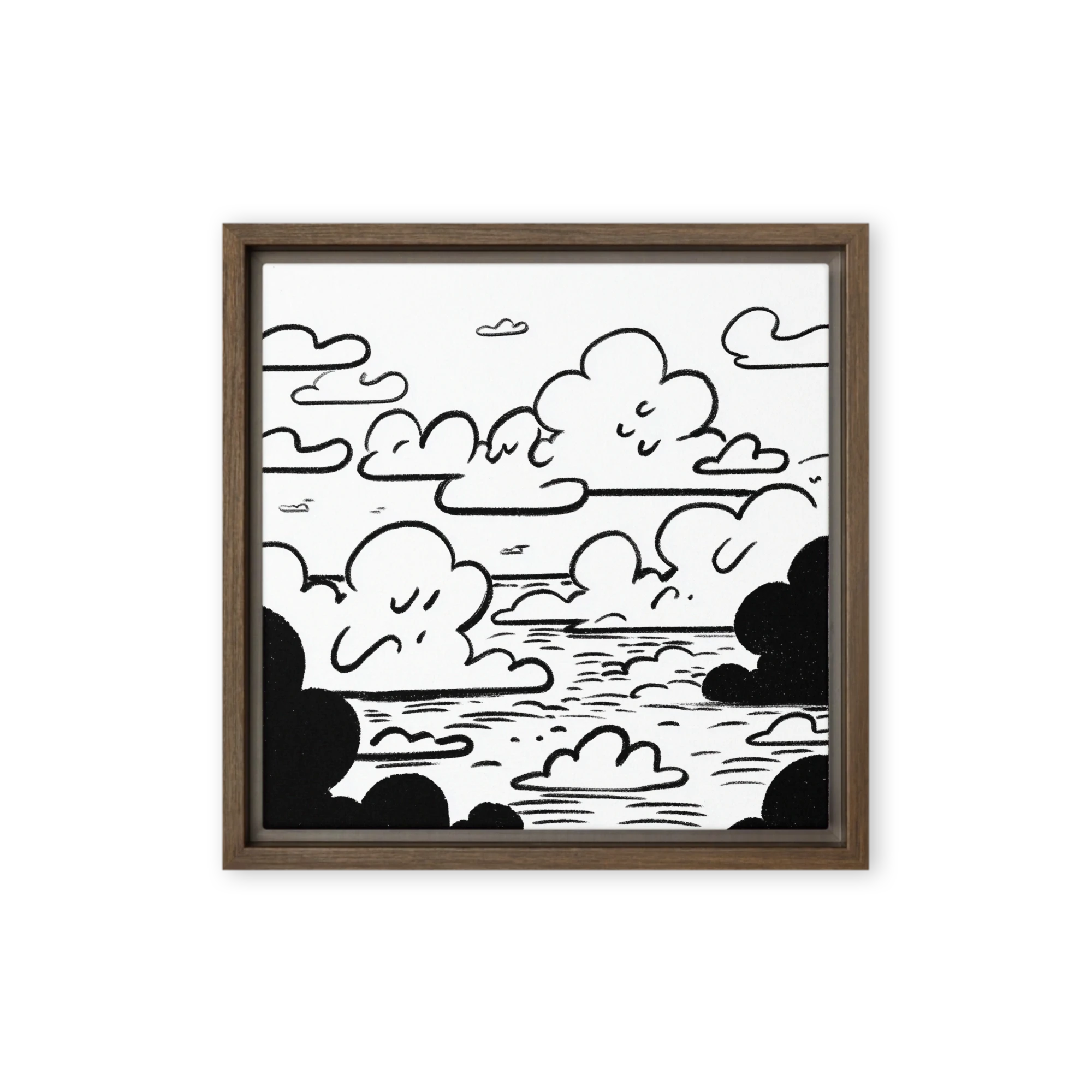 Smiling Clouds Over Water