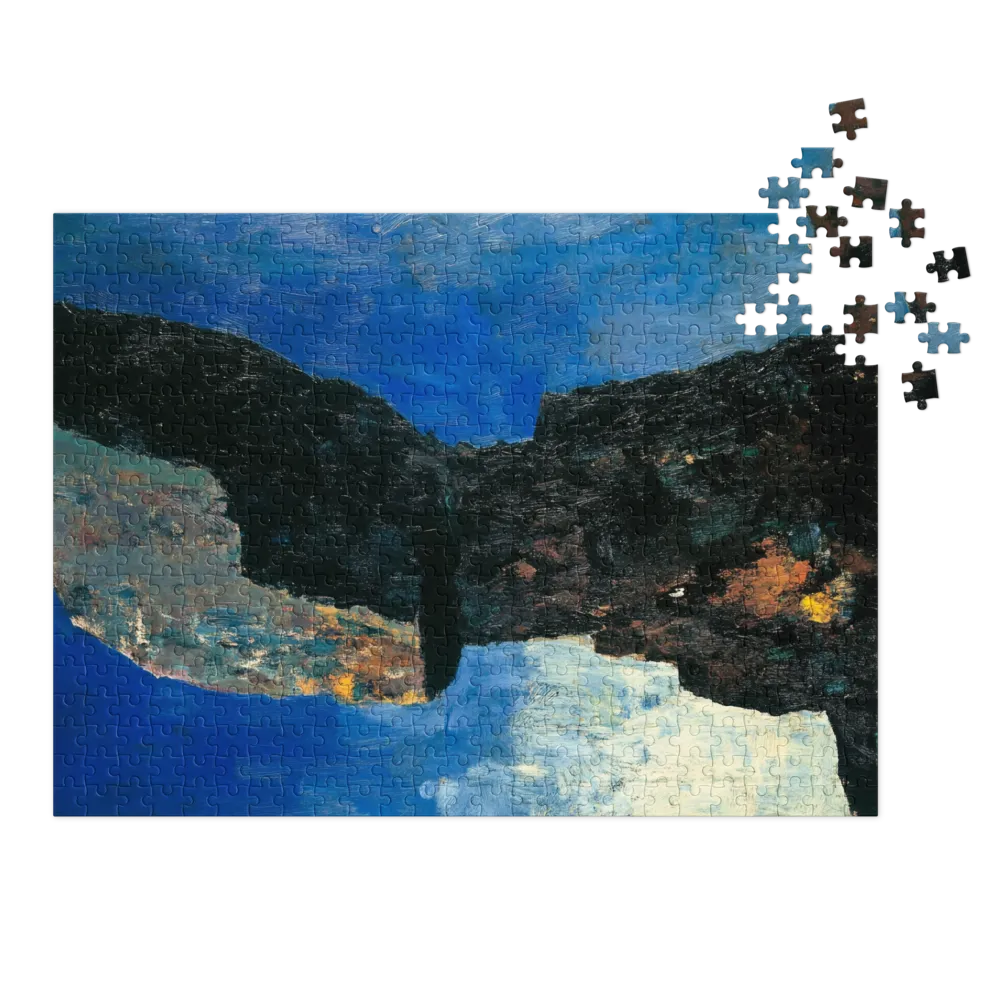 Abstract Rock Formation in Blue