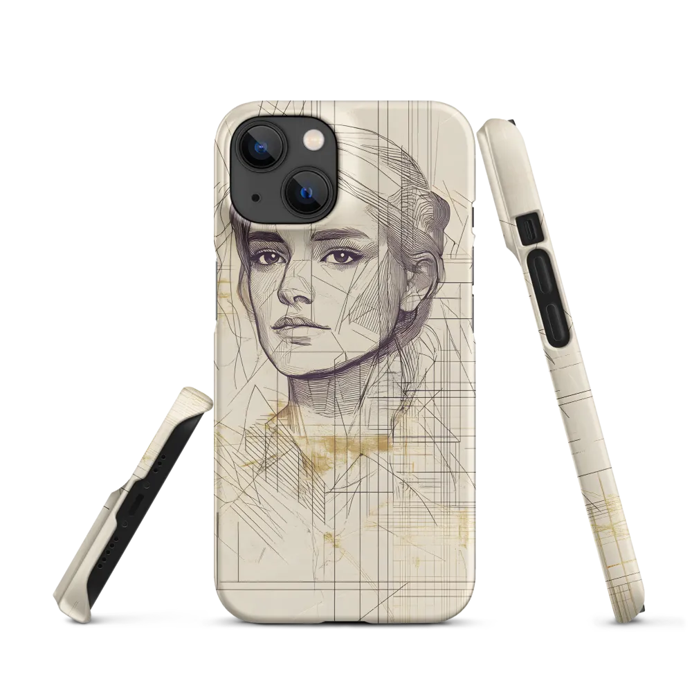 Linear Abstract Portrait of a Woman | Phone Case
