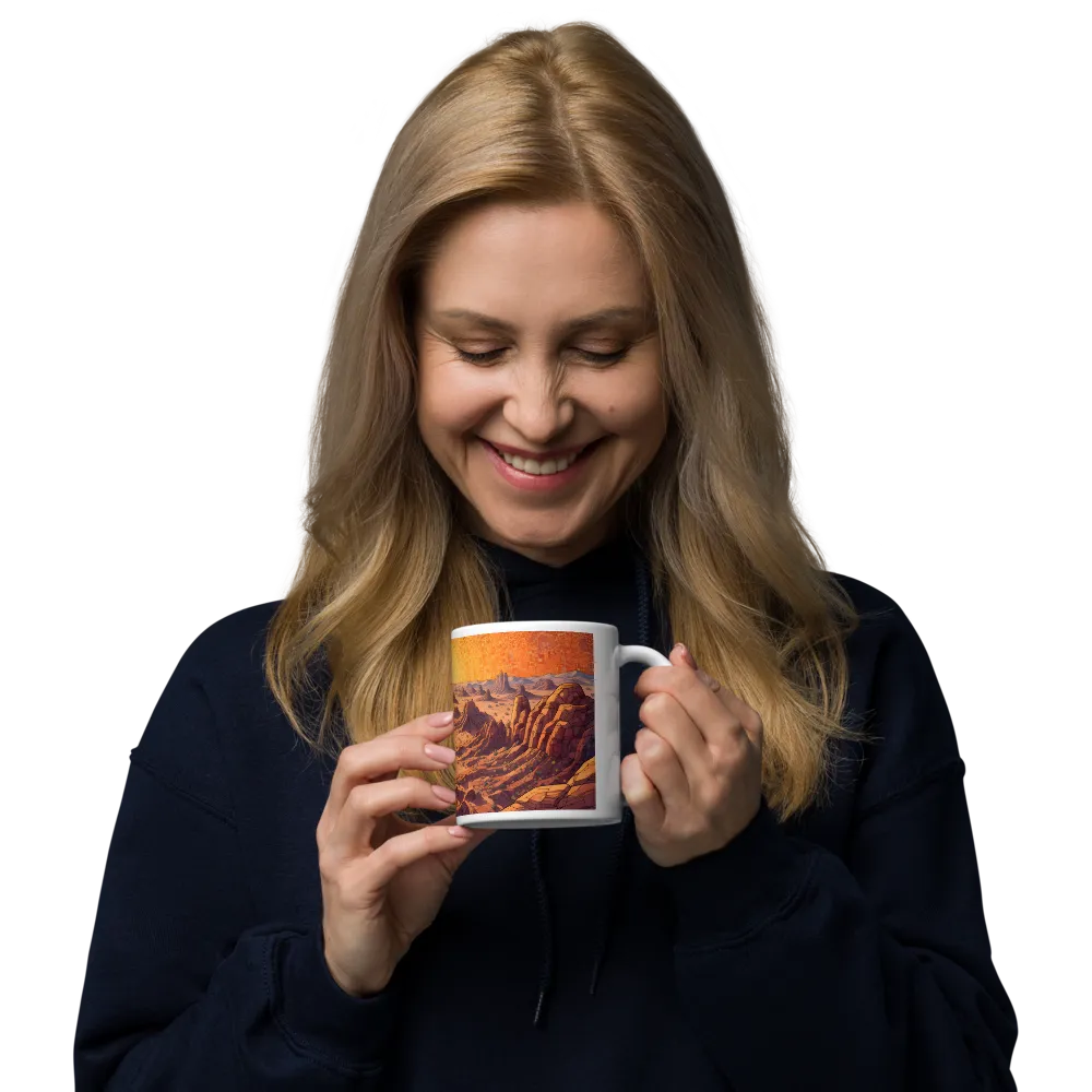 Sunset Over the Badlands 
 Mug with Red inside | 15 oz