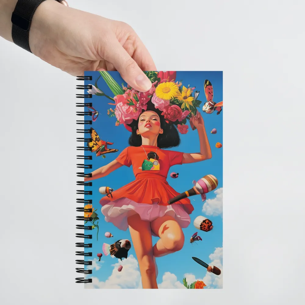 Whimsical Floral Ascent 
 Spiral Notebook | 140 pages