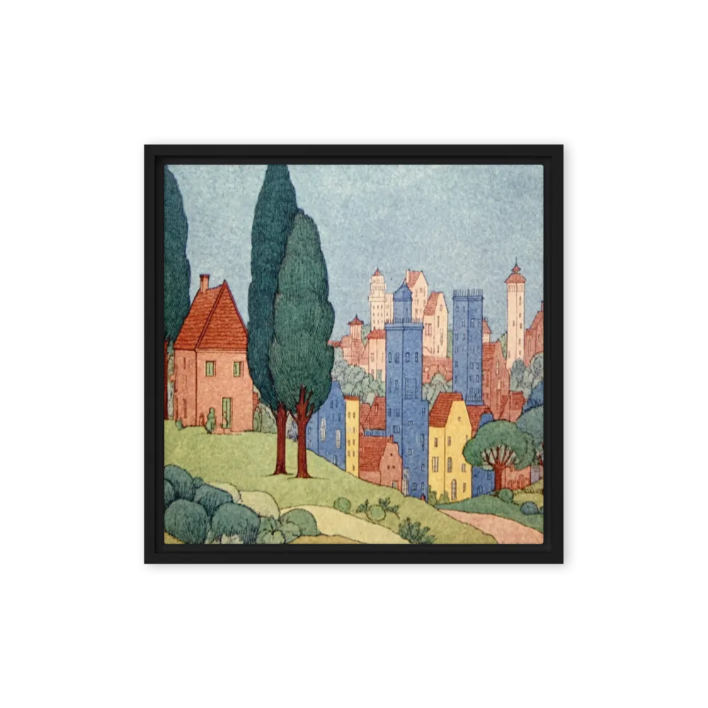 Quietude in the Valley 
 Poster with Red oak Frame | 14″x 14″