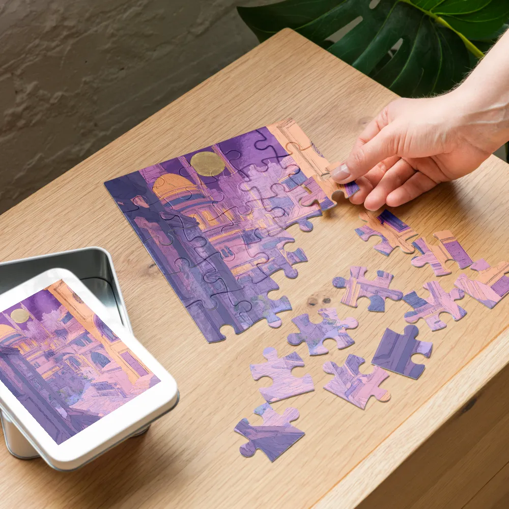 Celestial Metropolis Nightfall 
 Jigsaw Puzzle in Tin Box