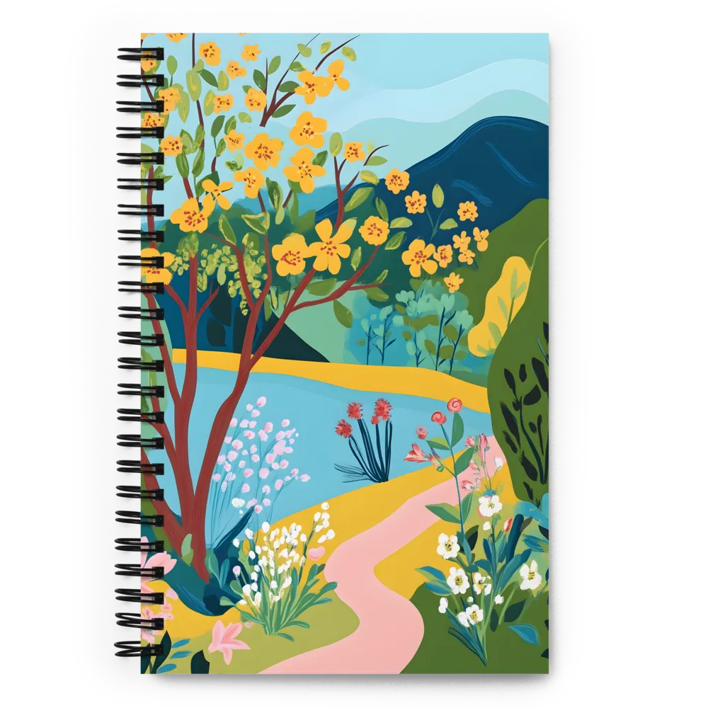 Sunny Path Through Blooming Gardens 
 Spiral Notebook | 140 pages