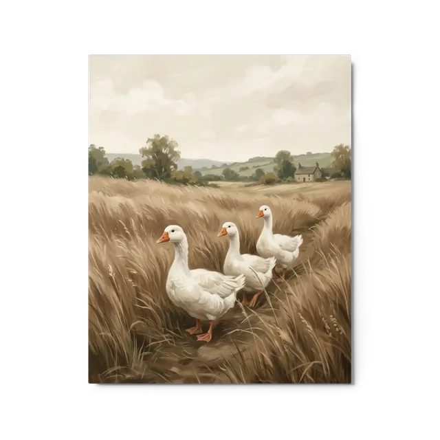 Geese in the Meadow | Art Print